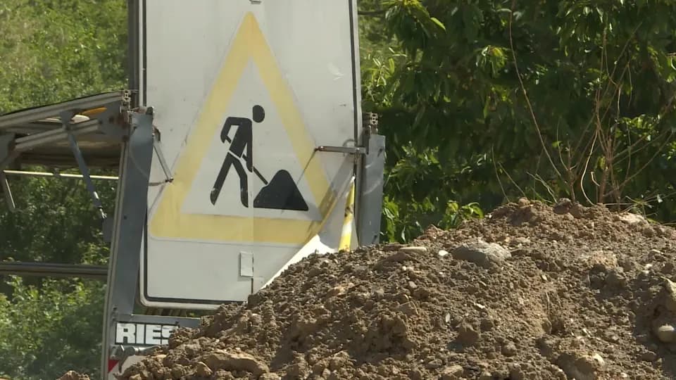 Road works in the city