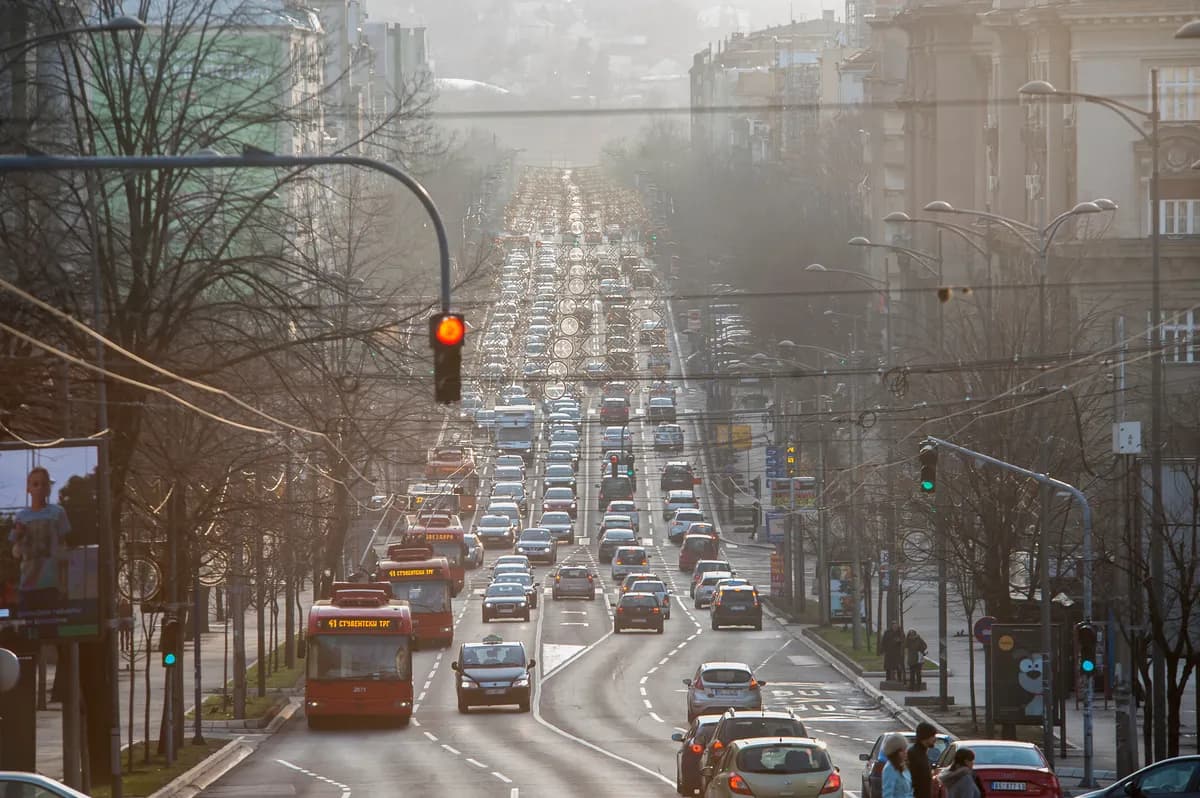 A Belgrade street in changeable weather