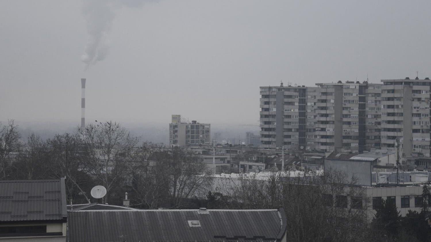 Urban air with visible pollution